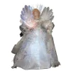 12 inch White Silk Fiber Optic LED Angel Christmas Tree topper - The Christmas Loft<Kurt Adler Fashion