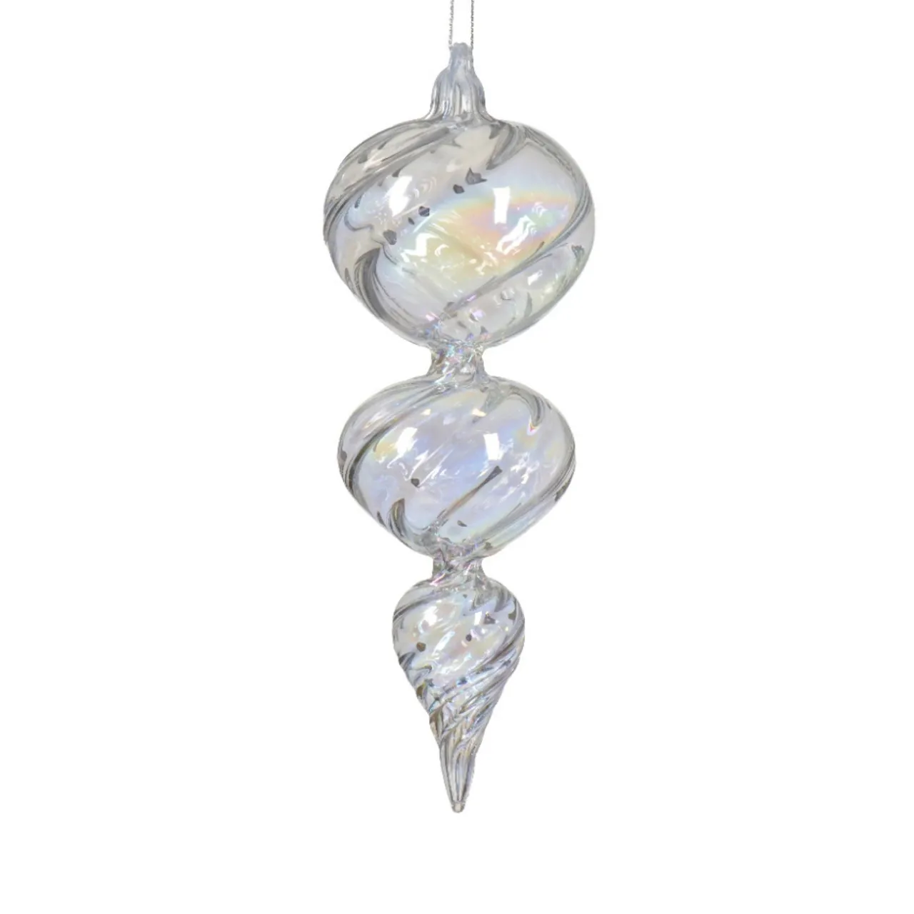 Iridescent Glass Finial Ornament< Clearance