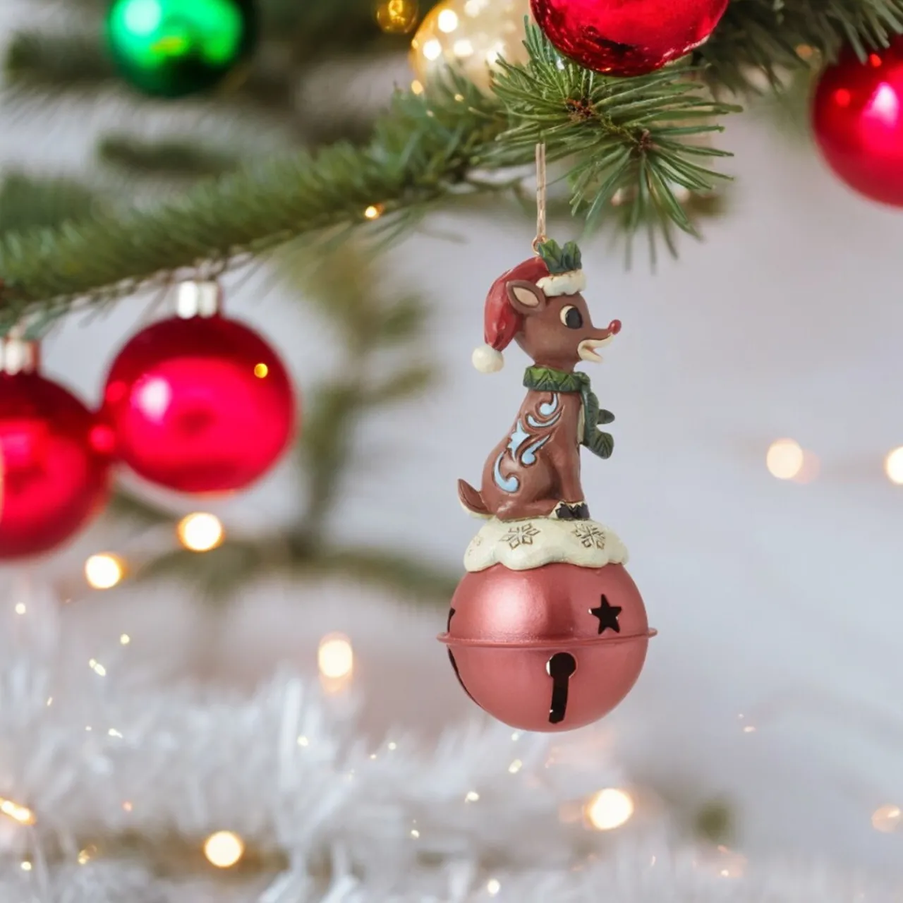- Rudolph Traditions - Rudolph On Bell Ornament<Jim Shore Best