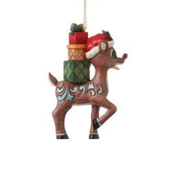 - Rudolph Traditions - Rudolph With Stacked Presents Ornament<Jim Shore Online
