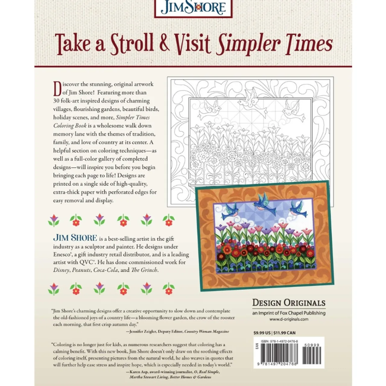 Simpler Times Coloring Book<Jim Shore Online