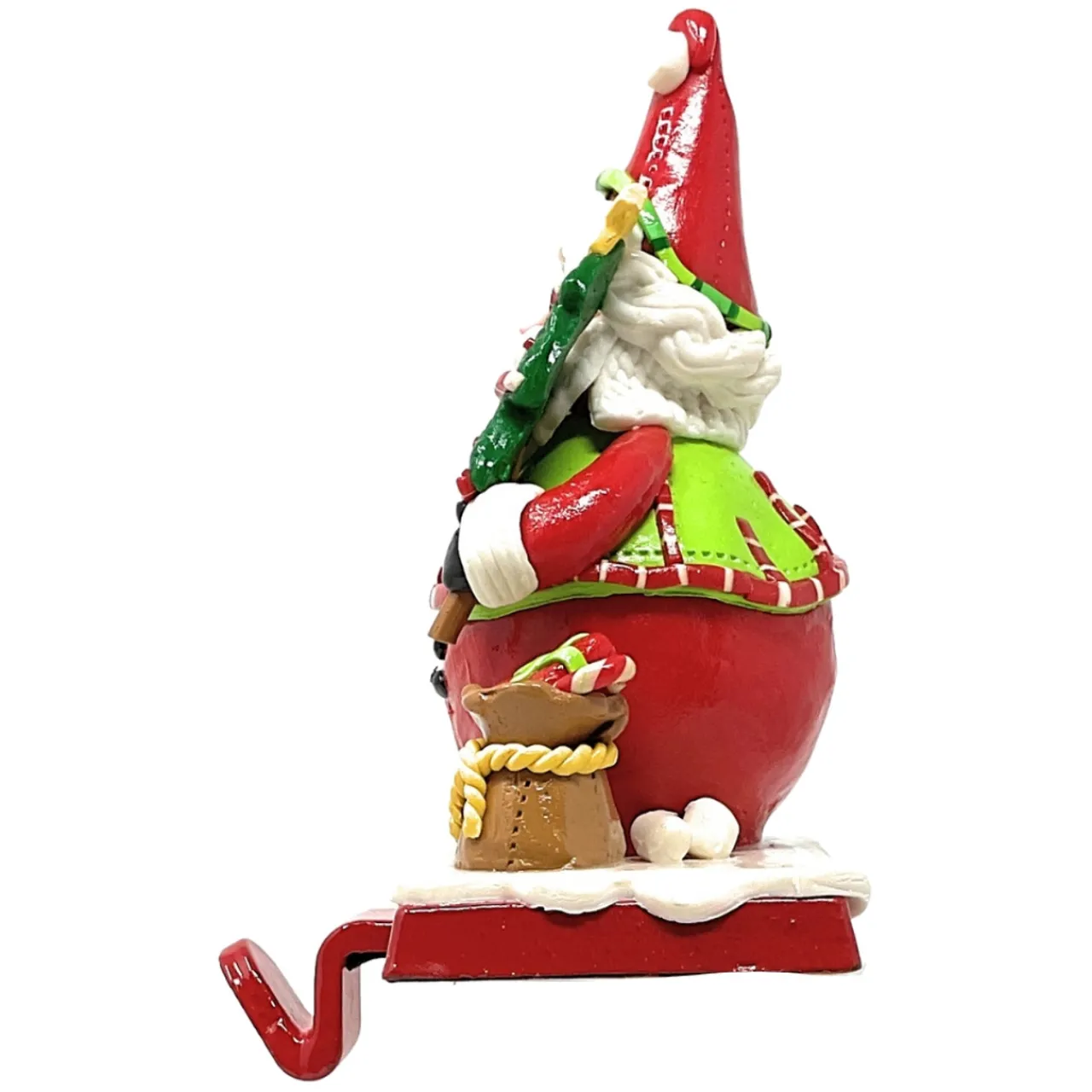Jolly Santa Polymer Clay Stocking Holder< Fashion