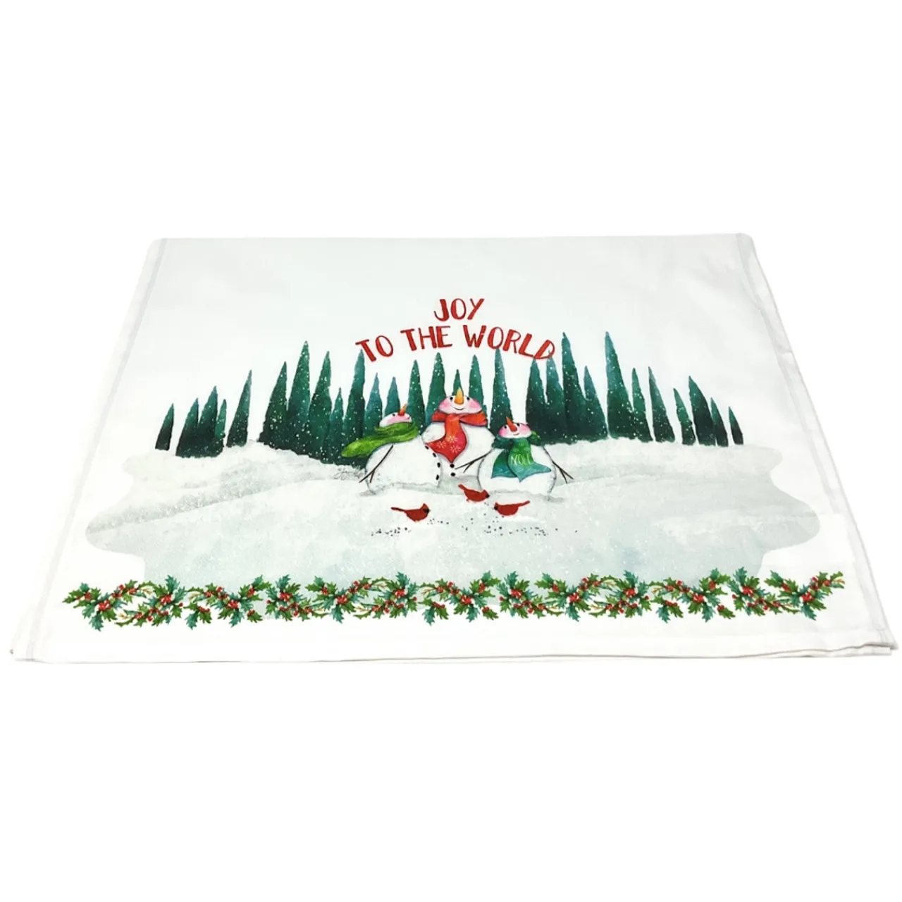 Joy to the World Snowmen Tea Towel< Fashion
