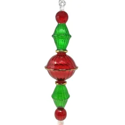 Jumbo Red and Green Swirl Glass Ornament with Gold Accents<Egyptian Museum Sale