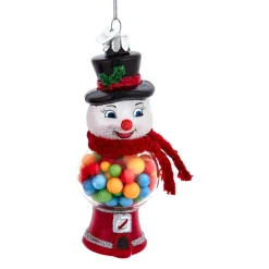 Glass Snowman Gum Ball Machine Ornament 4.5" NB1791<Kurt Adler Fashion