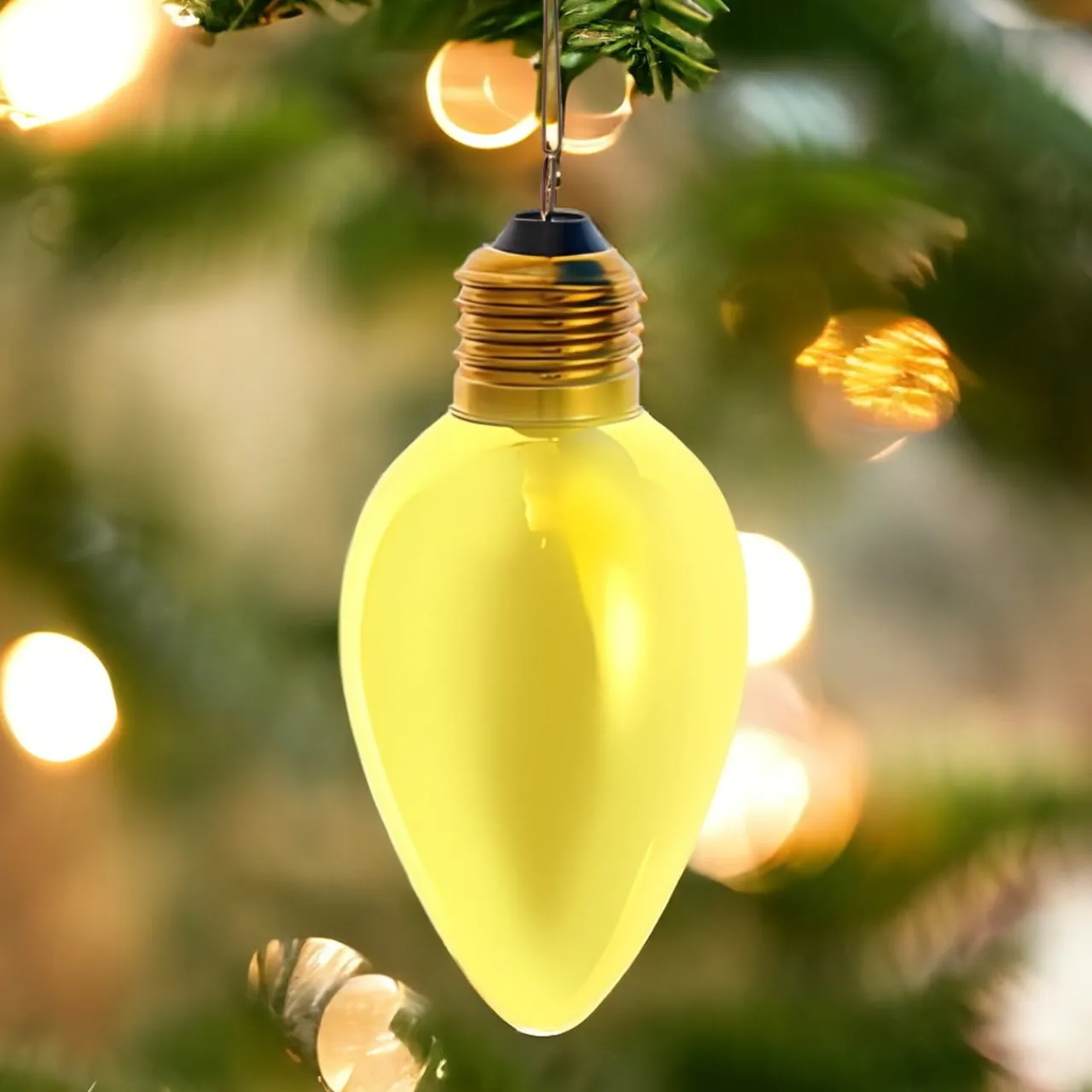 Yellow C7 Bulb Glass Ornament 4.5" F2298<Kurt Adler Online
