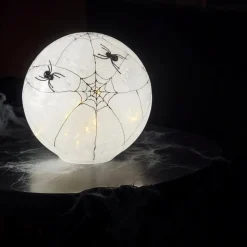 Large Frosted Glass LED Spider Web Globe with Timer< Discount