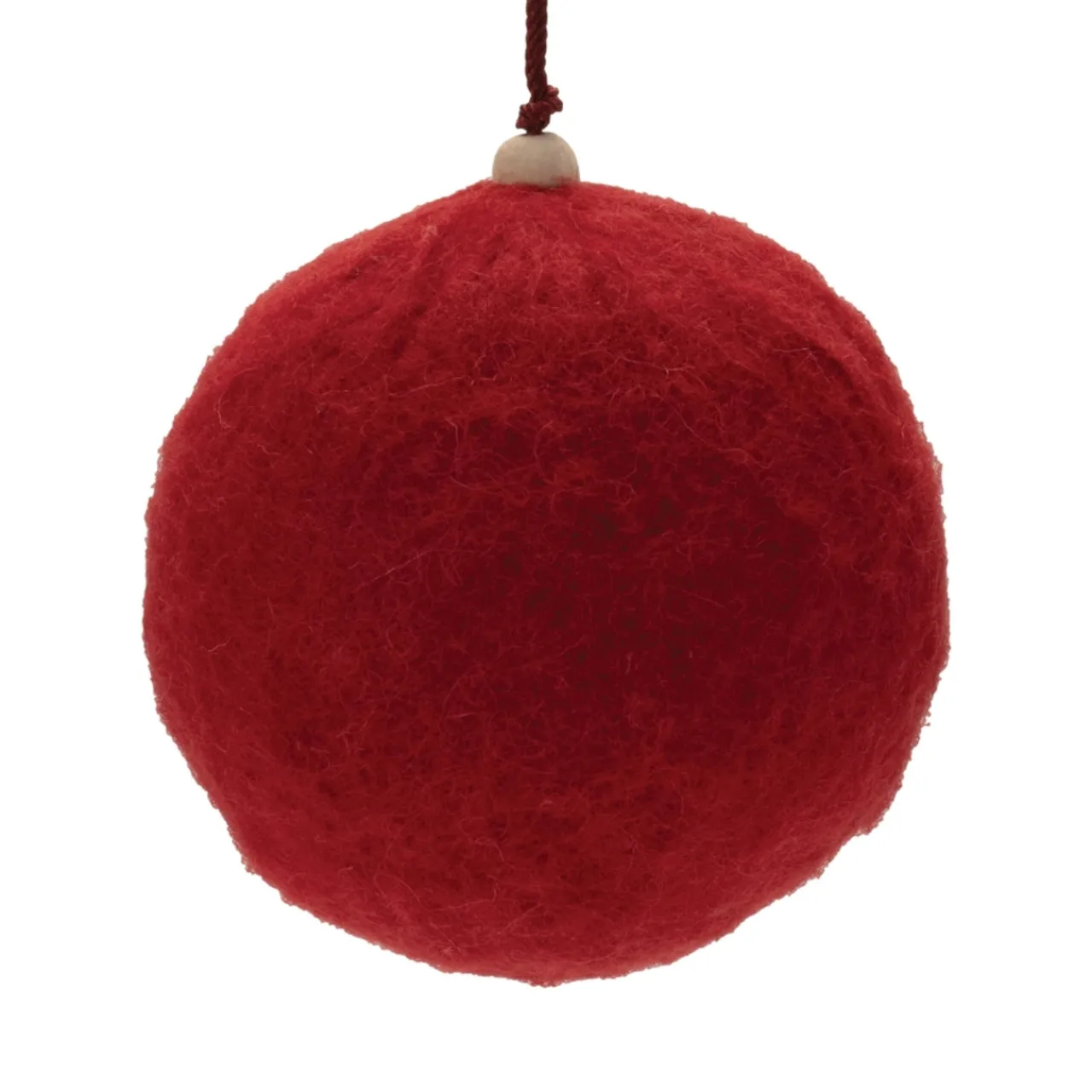 Large Red Felted Ball Ornament< Sale