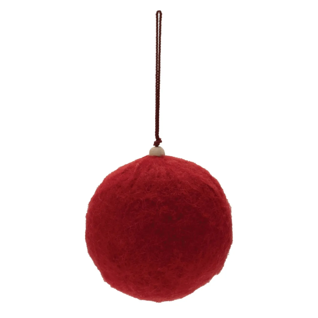 Large Red Felted Ball Ornament< Sale