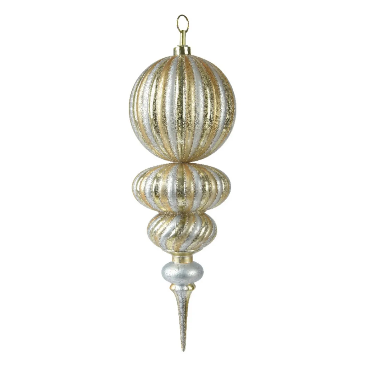 Large Silver and Gold Glittered Finial< Clearance