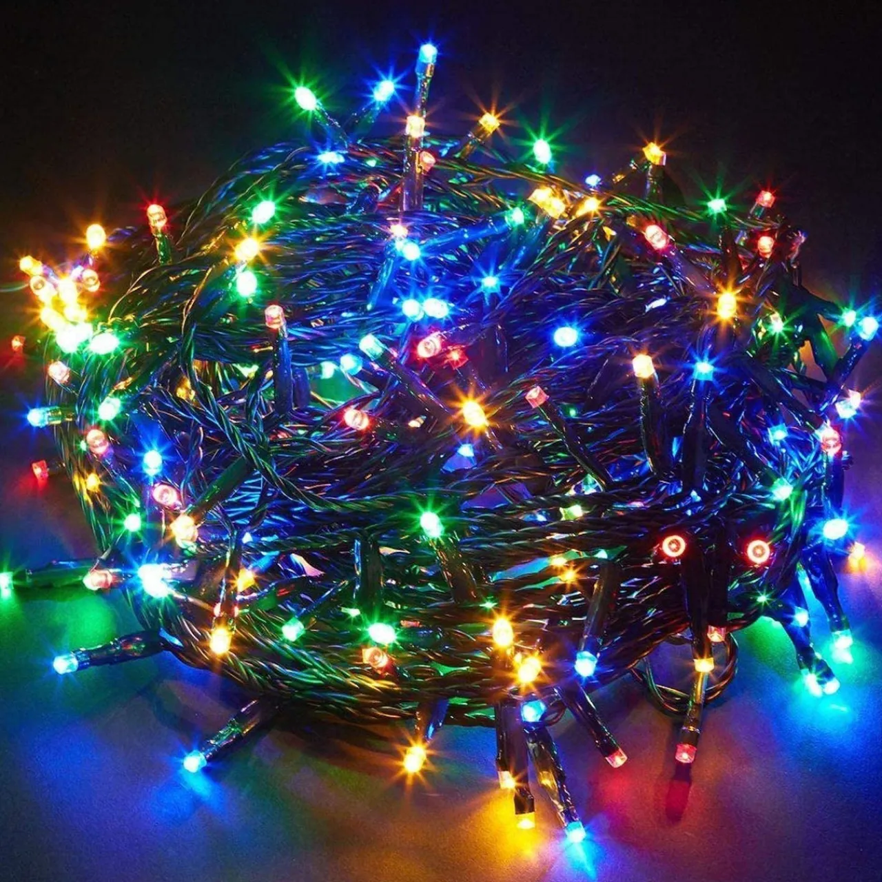 LED Color Changing Light Set - Turns from Warm White to Multi, on a Green Wire<Lumineo Fashion