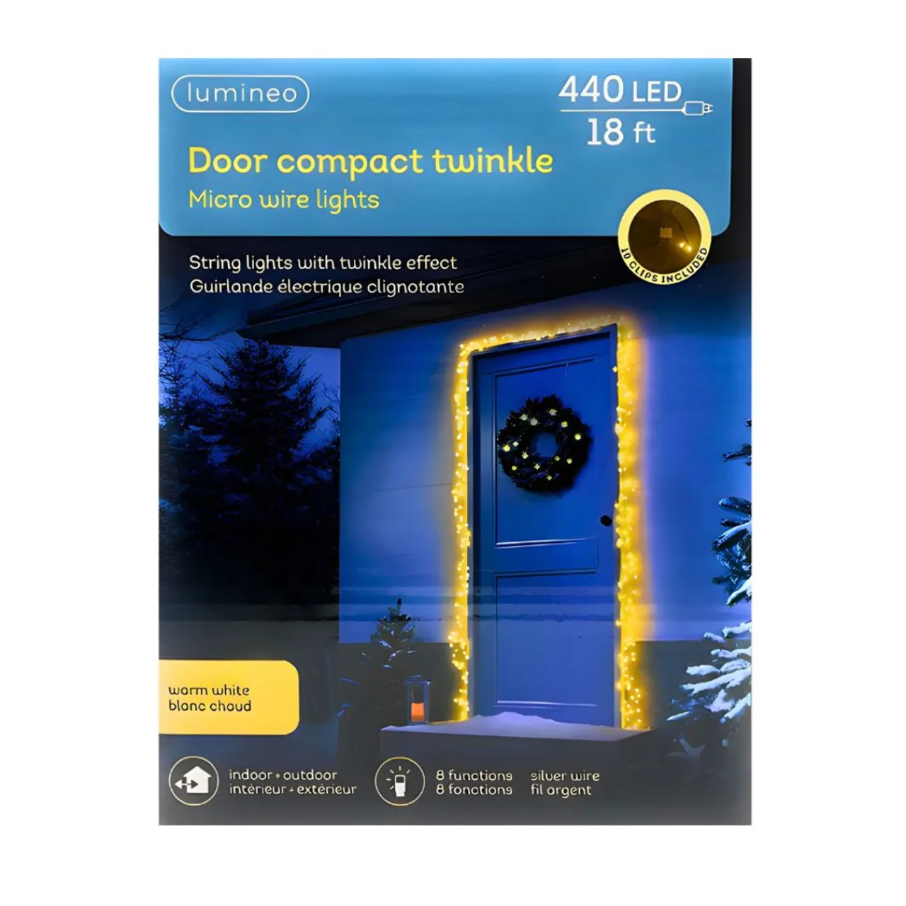 LED Door Lights, Warm White, 18ft, 8-Function Twinkle<Lumineo Hot