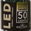 50 LED 5MM Warm White Twinkle Lights Green Wire   | The Christmas Loft<Kurt Adler Clearance
