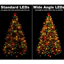 50 LED 5MM Wide Angle Yellow Lights Green Wire | The Christmas Loft< Online
