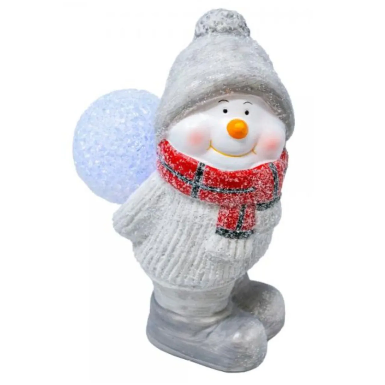 LED Snowman Figurine with Snowball< Clearance