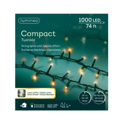 LED String Lights - 1000 Mixed Warm White & Classic Warm Bulbs on Green Wire, 74 ft<Lumineo Outlet