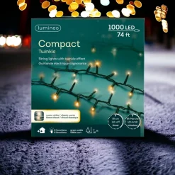 LED String Lights - 1000 Mixed Warm White & Classic Warm Bulbs on Green Wire, 74 ft<Lumineo Outlet
