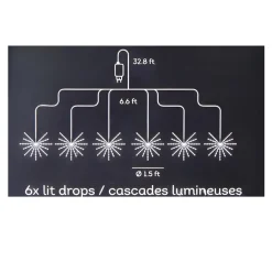 LED Tree Polestar - 432 Warm White Flashing Lights, 6 Lit Drops<Lumineo Online
