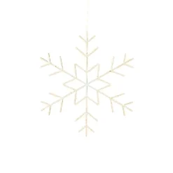 125 LED Warm White Snowflake, 23.6in Diameter, Indoor/Outdoor, Battery Operated<Lumineo Best