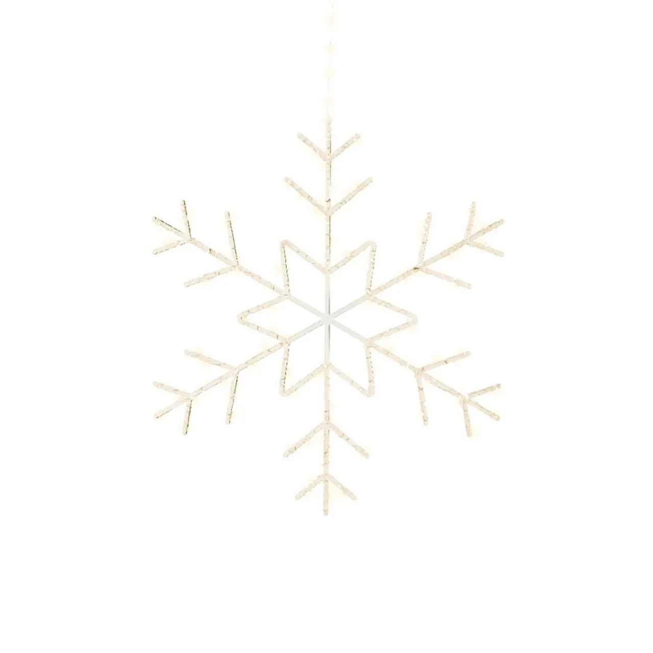 125 LED Warm White Snowflake, 23.6in Diameter, Indoor/Outdoor, Battery Operated<Lumineo Best