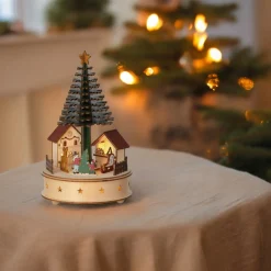 LED Wood Village With Tree Scene With Music And Motion<Lumineo Online