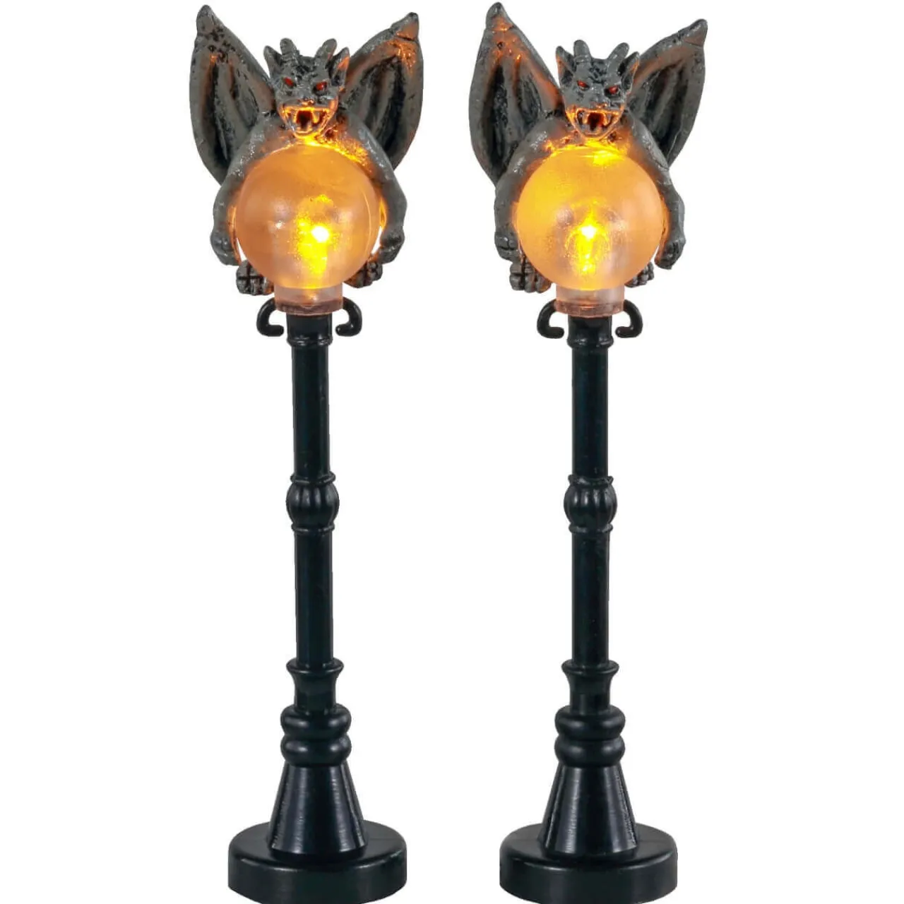 Spooky Town Gargoyle Lamp Post Set of 2<Lemax Outlet