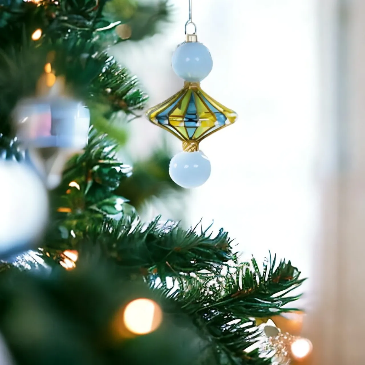Light Blue Merry & Bright Spindle Ornament<Cody Foster & Co. Outlet
