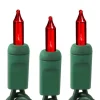 50 Light Red Incandescent Lights Green Wire | The Christmas Loft< Fashion