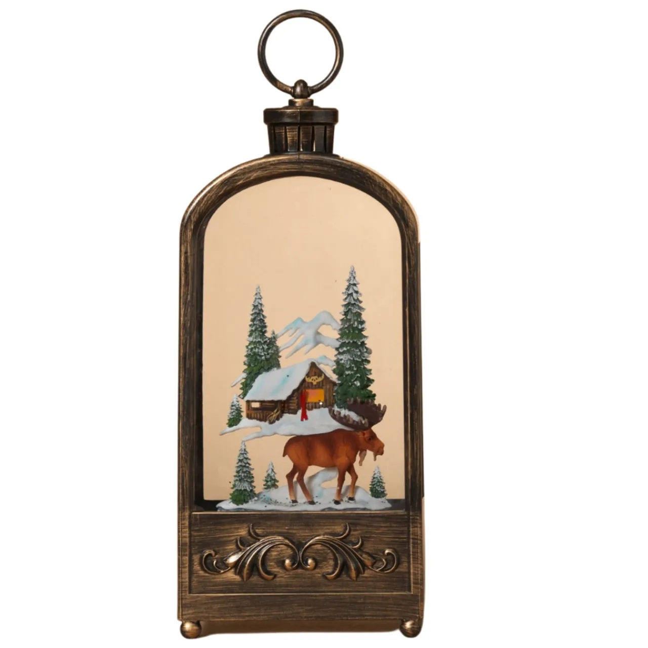 Light Up Shimmer Lantern w/Moose< Clearance