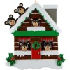 Log Cabin Bears Family of 5 Personalized Ornament< Discount