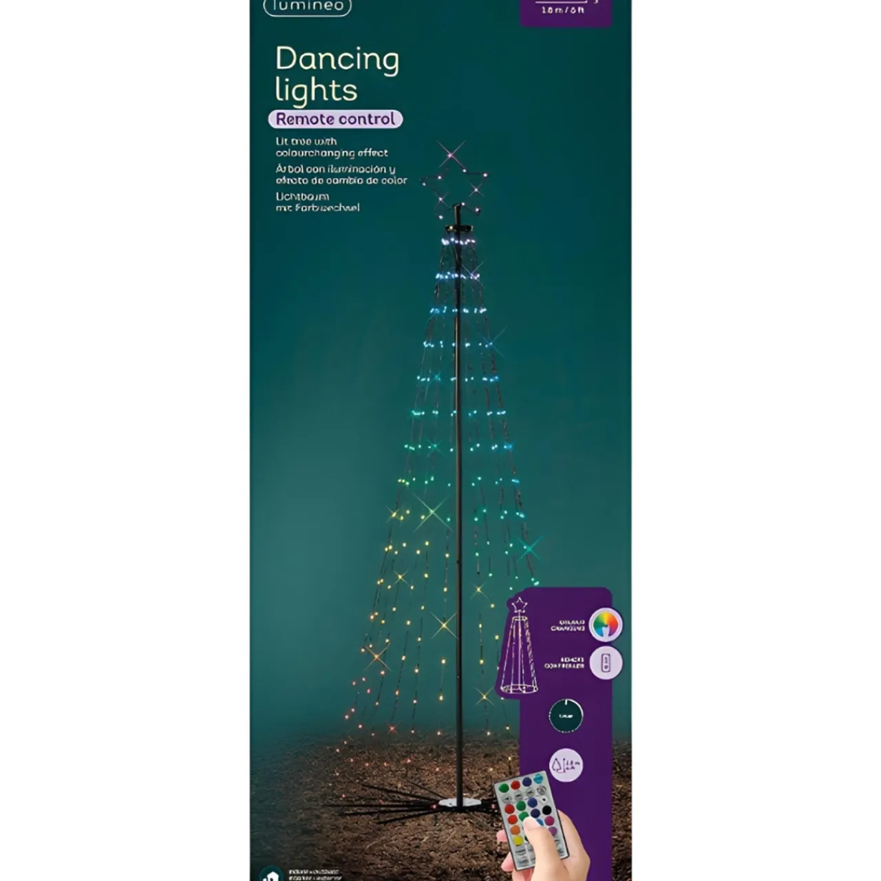 6 Foot 265 LED Dancing Lights Tree Black Wire With Remote Control<Lumineo Best