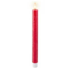 9.5 Inch Red Taper Battery Operated Candle Set of 2<Lumineo Clearance