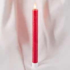 9.5 Inch Red Taper Battery Operated Candle Set of 2<Lumineo Clearance