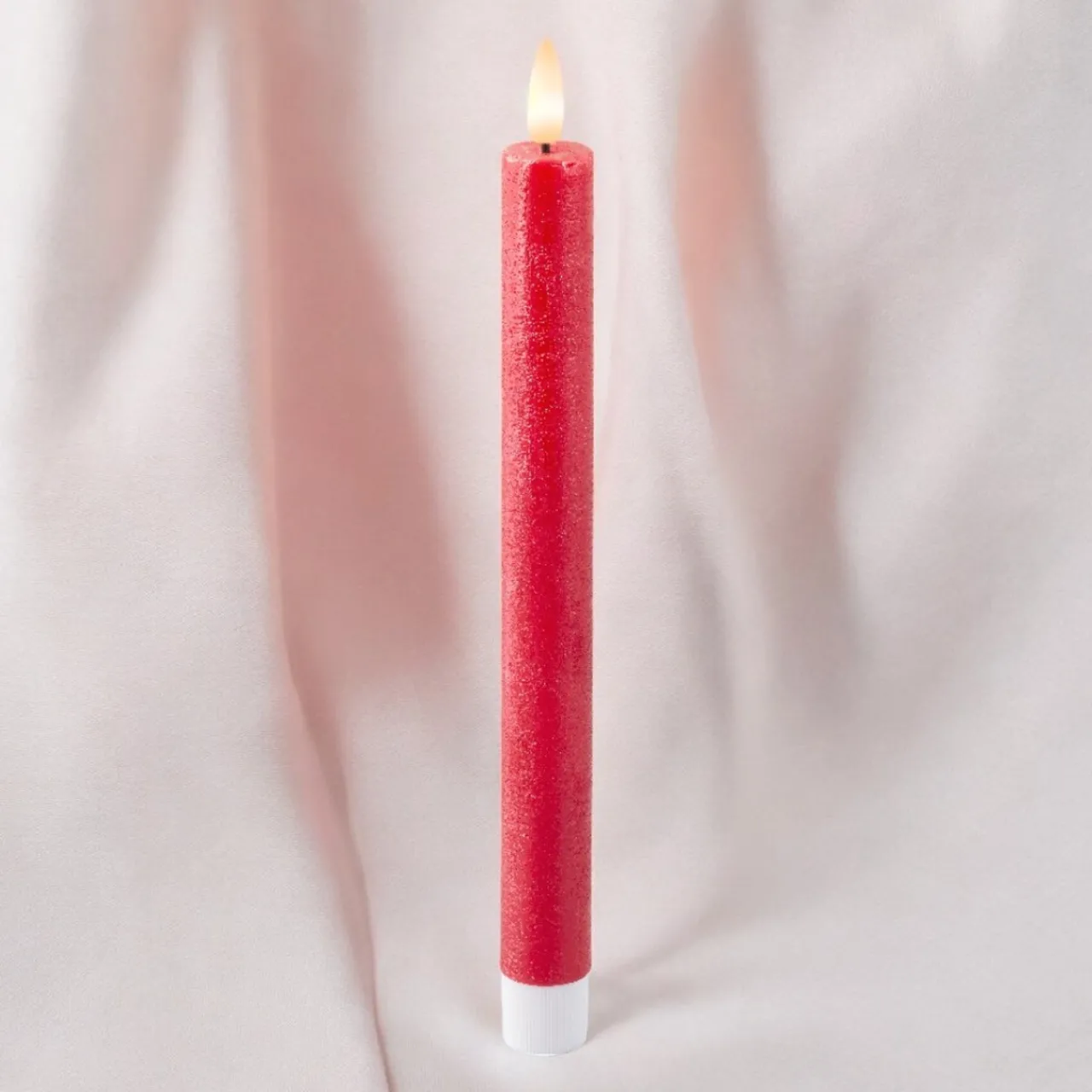 9.5 Inch Red Taper Battery Operated Candle Set of 2<Lumineo Clearance