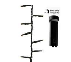 48 LED Battery Operated Warm White Twinkle Lights Black Wire | The Christmas Loft<Lumineo Clearance