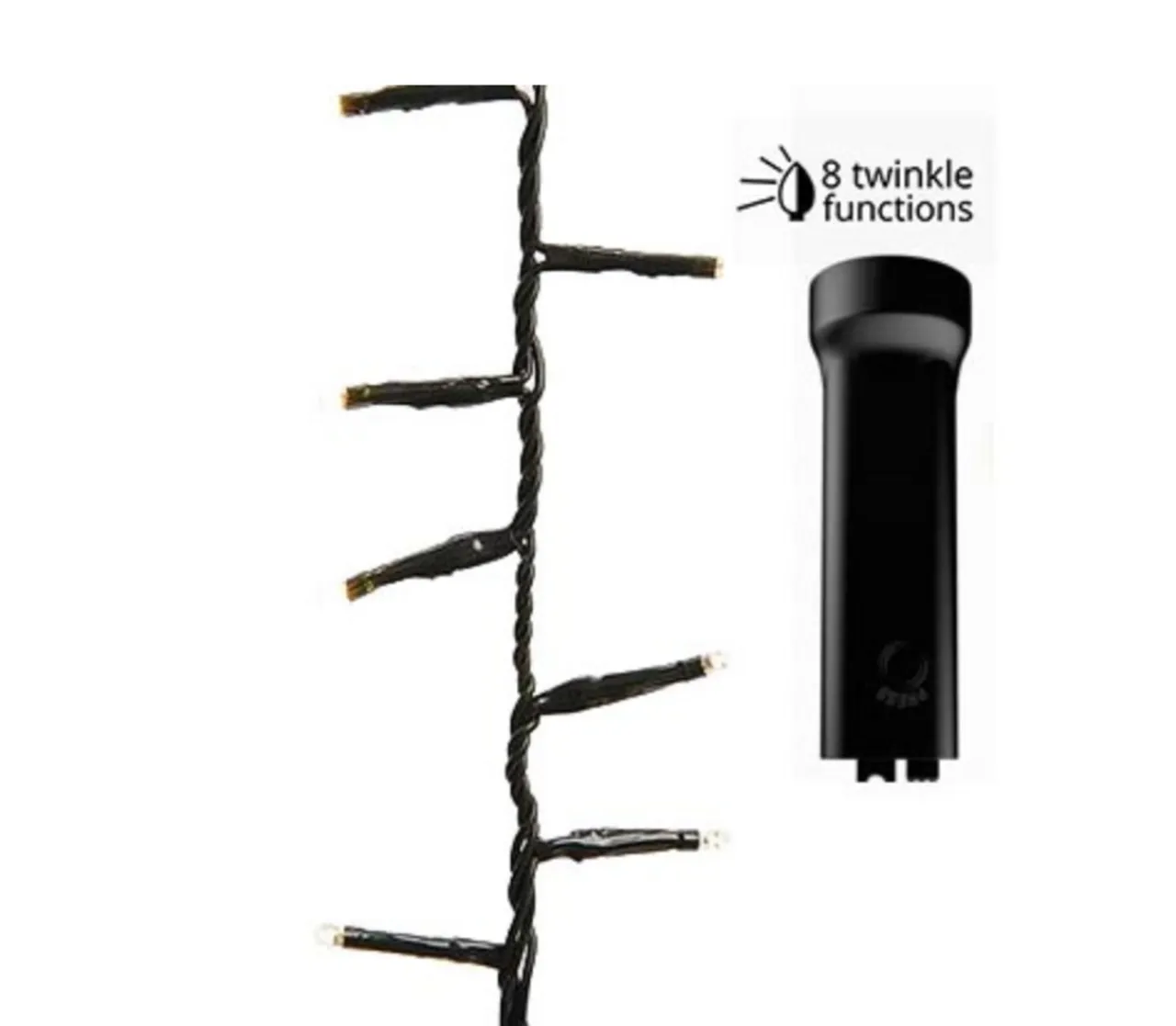 48 LED Battery Operated Warm White Twinkle Lights Black Wire | The Christmas Loft<Lumineo Clearance