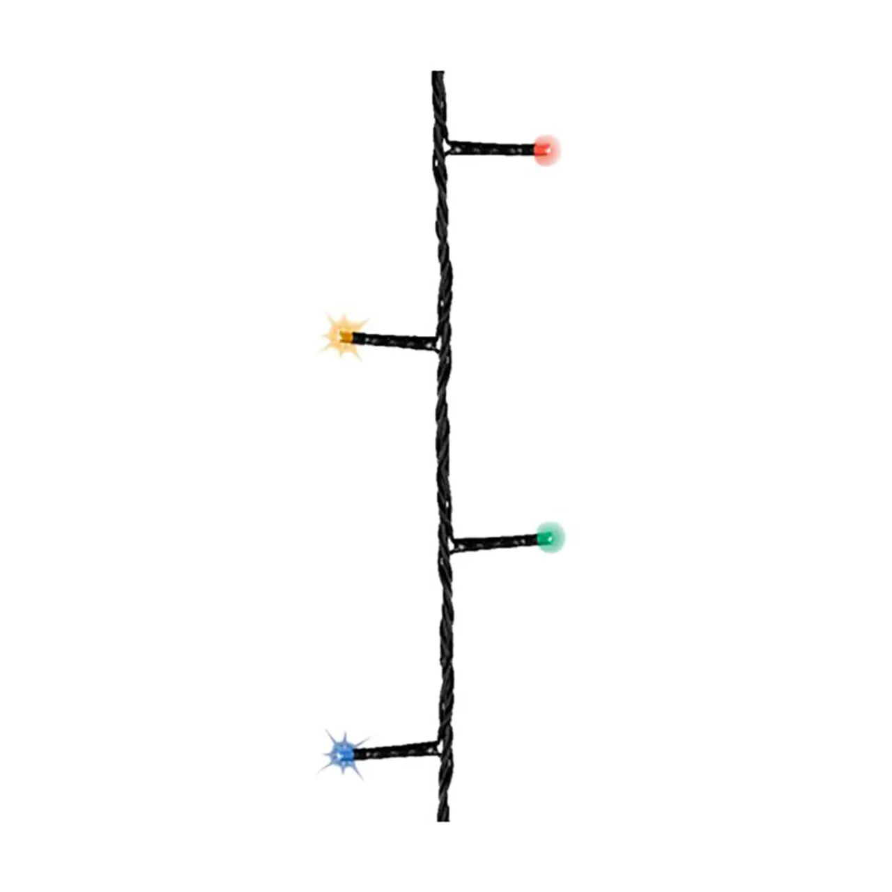 48 LED Multi-Colored Battery-Operated Christmas Lights Set, Black Wire 1<Lumineo Online