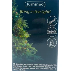 500 LED Multi-Colored Christmas Compact Lights Set, Green Wire 36 Feet -<Lumineo Sale