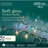 1,000 LED Soft Glow Multi Color Compact Twinkle Lights Transparent Wire<Lumineo Fashion