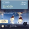 20 Micro-LED Warm White Santa Lights on Silver Wire<Lumineo Discount