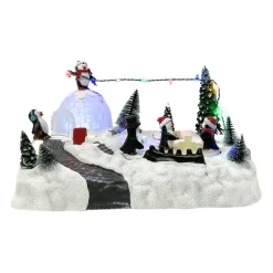 Lumineo Animated Penguins Play Scene - 10.5" Lights & Motion< New