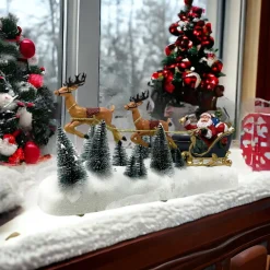 Animated Santa And Reindeer Sleigh - LED Illuminated<Lumineo New