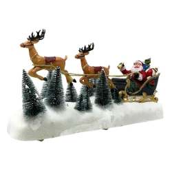 Animated Santa And Reindeer Sleigh - LED Illuminated<Lumineo New
