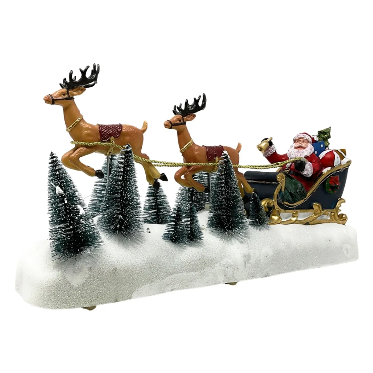 Animated Santa And Reindeer Sleigh - LED Illuminated<Lumineo New
