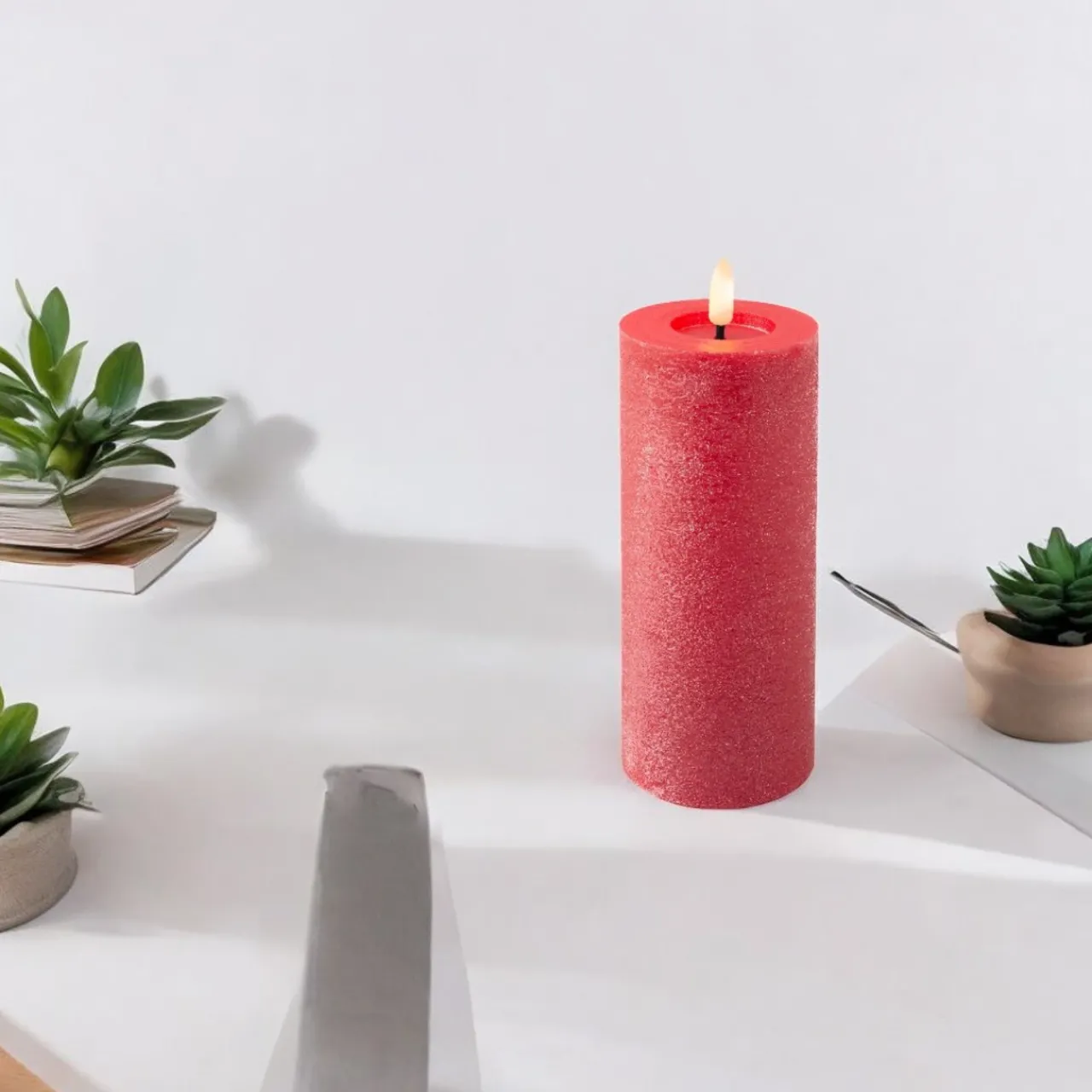 Battery Operated Red 7.5in Wax Candle<Lumineo Online