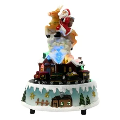 Enchanted Flying Santa LED Music Box<Lumineo Hot