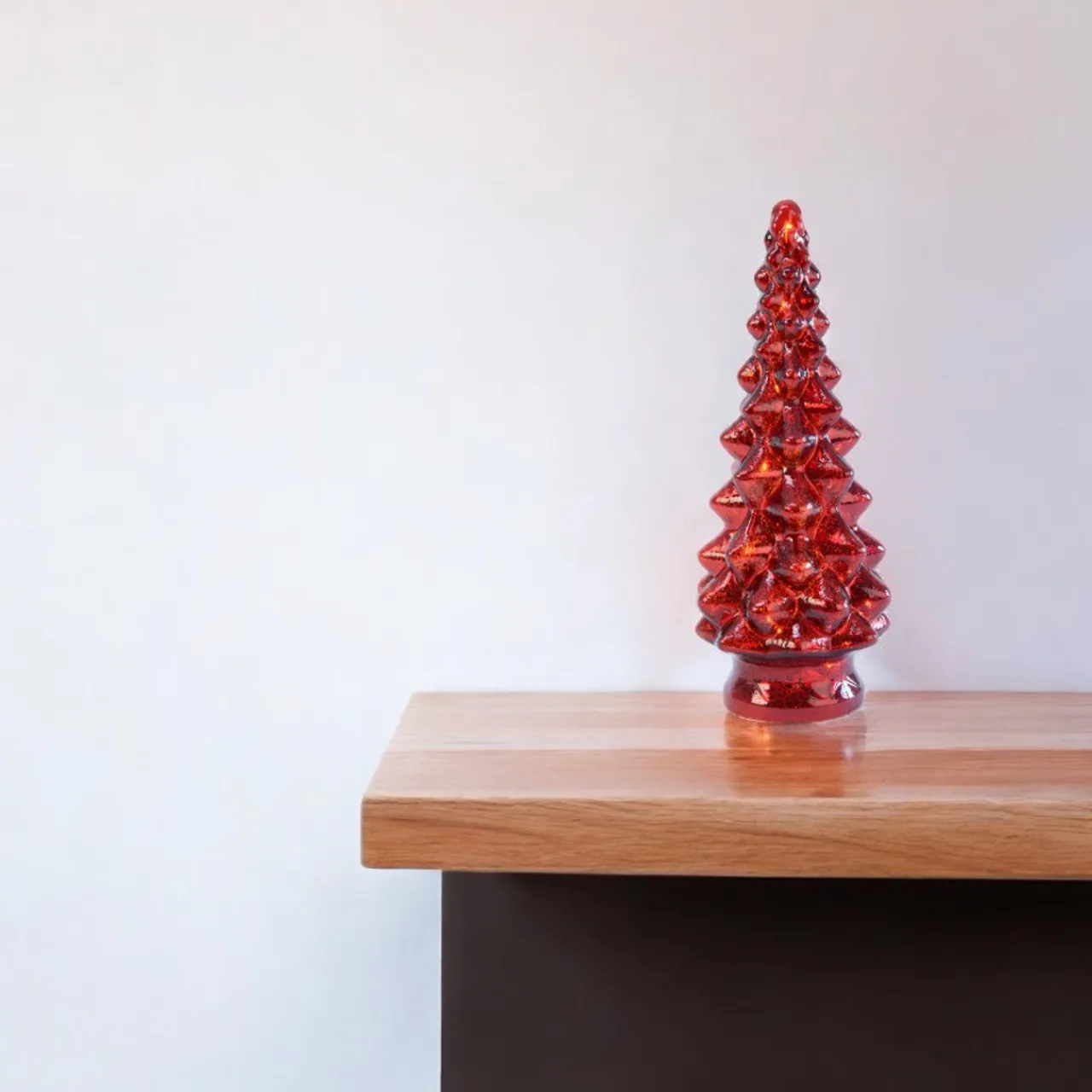 LED Glass Red Tree Figurine<Lumineo New