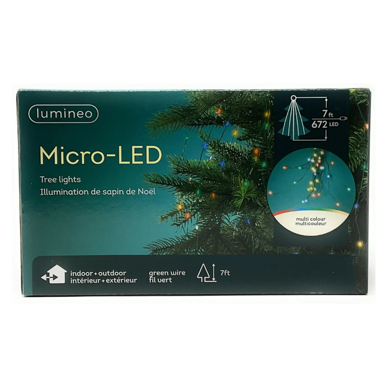 672-LED Multicolor Tree Lights, 7ft, Indoor/Outdoor, UL Certified<Lumineo New
