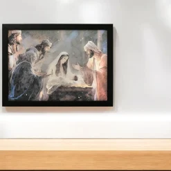 LED Nativity Scene with the Three Wise Men Canvas<Lumineo Online