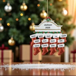 Mantle Family of 13 Personalized Ornament< New